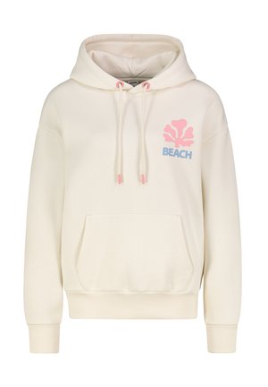 KÄNGURUTASCHE UND PALMEN-PRINT - Hoodie - weiß