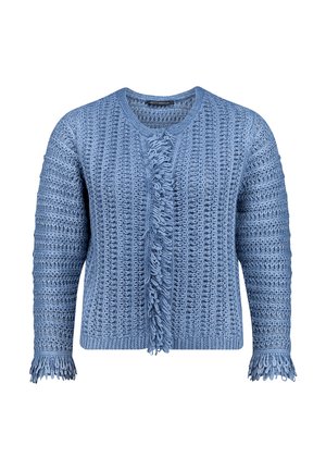 Betty Barclay, BETTY BARCLAY MIT FRANSEN CASUAL-STRICKJACKE - Gilet - patch blue blue