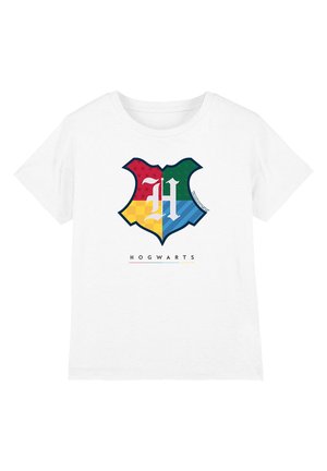 Cotton Soul, HARRY POTTER HOGWARTS MULTI COLORED SHIELD CREST - Print T-shirt - white