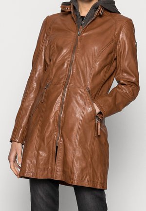 Veste en cuir - cognac