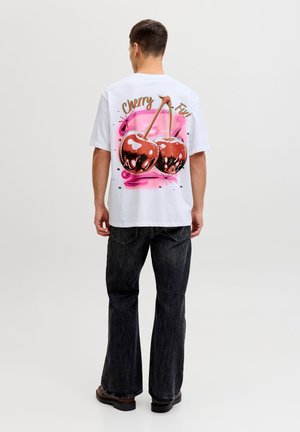 JORAIRBRUSH TEE SS CREW NECK TG - T-Shirt print - bright white detail:cherry