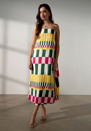 Next, REGULAR FIT - LINEN RICH SQUARE NECK CAMI MIDI DRESS  . - Robe de jour - multi stripe