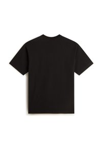 Sort T-shirt med korte ærmer lavet af blødt bomuld, med rund hals, lige snit og en glat overflade uden synlige mønstre eller detaljer.