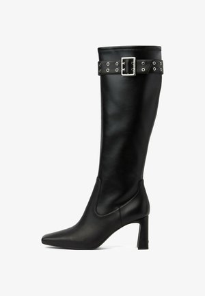 KARL LAGERFELD, KATI KNEE-HIGH BUCKLE - Bottes à talons hauts - black mono