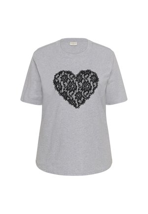 Kaffe Curve, KCGLORINA TSHIRT - T-shirt imprimé - grey melange