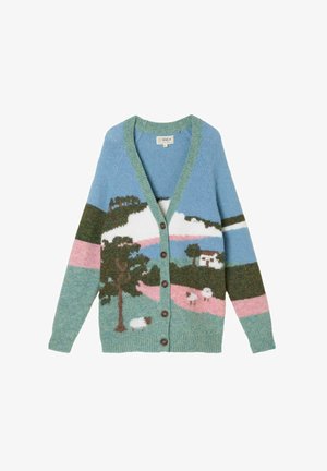 FatFace, LANDSCAPE KNITTED CARDIGAN - Strickjacke - blue