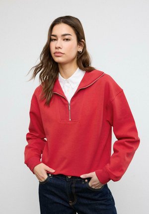 HIGH-NECK ZIP-UP  - Mikina - red
