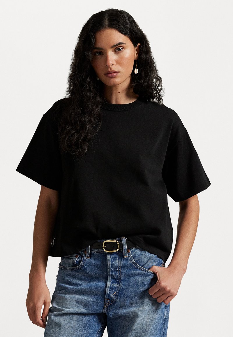 Polo Ralph Lauren - RELAXED CROP FIT COTTON JERSEY TEE - T-shirts - black, Forstørre