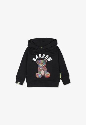 Sort hoodie med et farverigt teddy bear grafik; har "BARROW" tekst ovenfor. Blødt stof, lange ærmer og en kænguru-lomme.