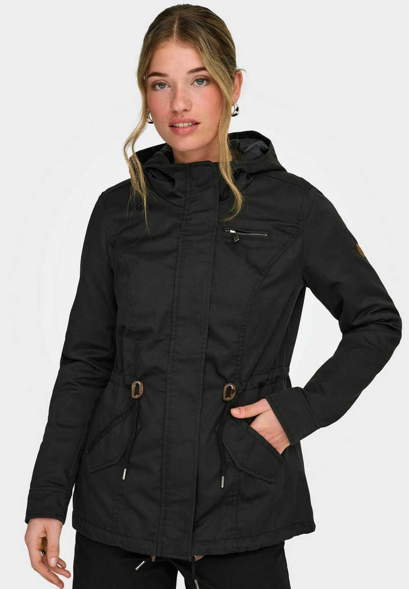 Only Damen Jacke Übergangsjacke Damenjacke Mantel Kapuze ONLLorca Canvas Parka e