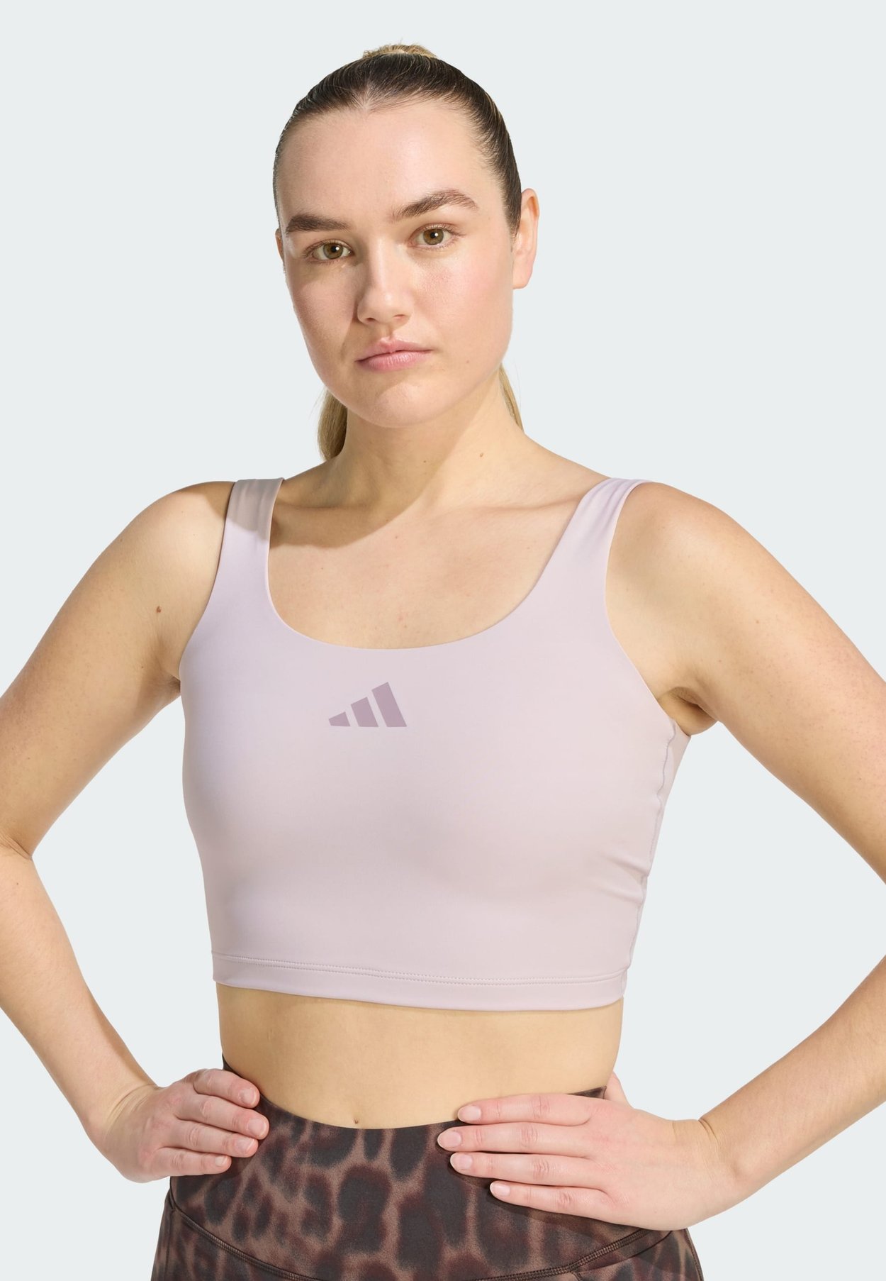 adidas OPTIME BRA TANK - Sujetadores deportivos con sujeción media - ice purple