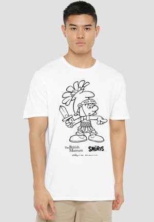 Cotton Soul, THE SMURFS X BRITISH MUSEUM ROMAN SMURF MONO - Print T-shirt - white