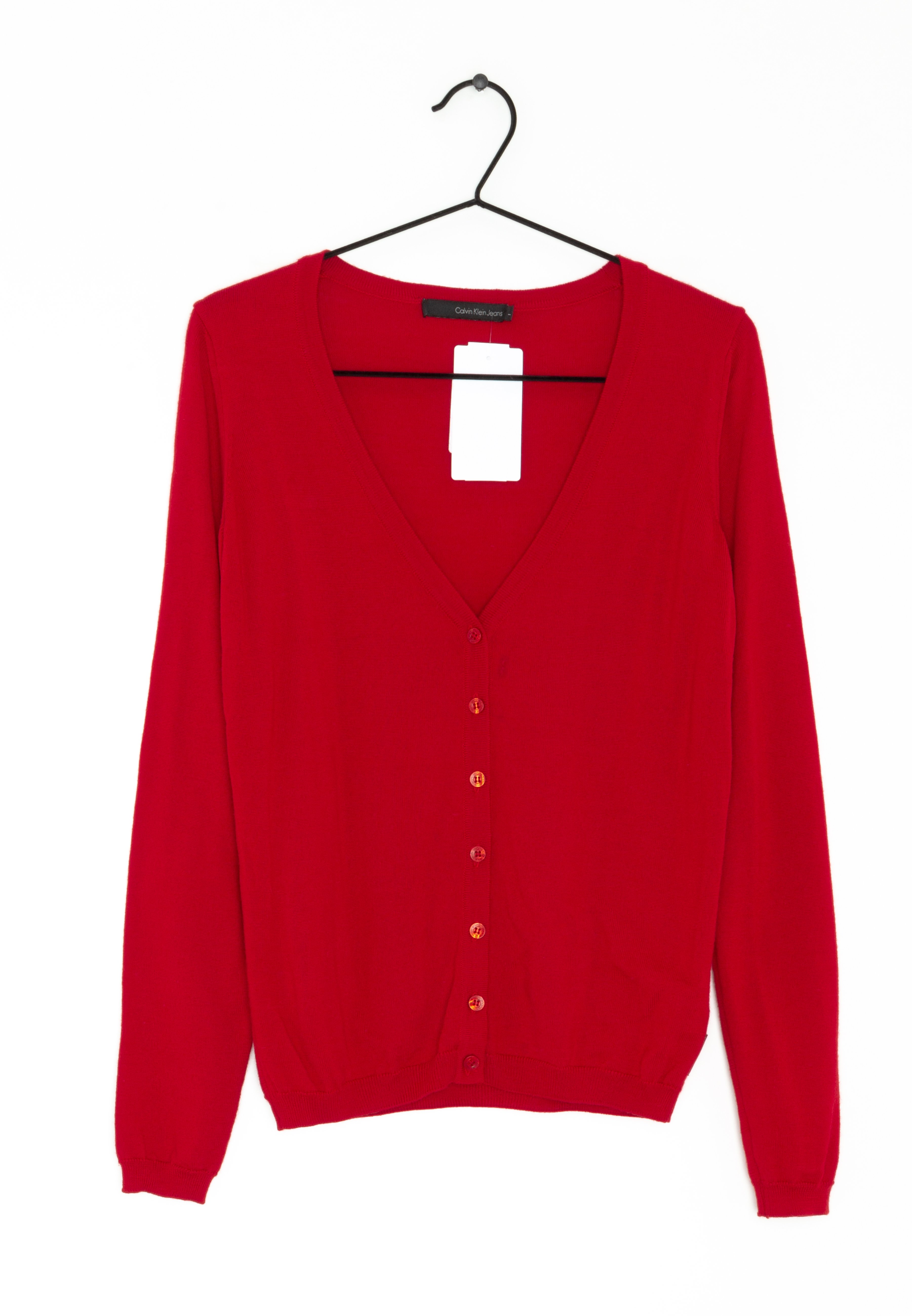 calvin klein red cardigan