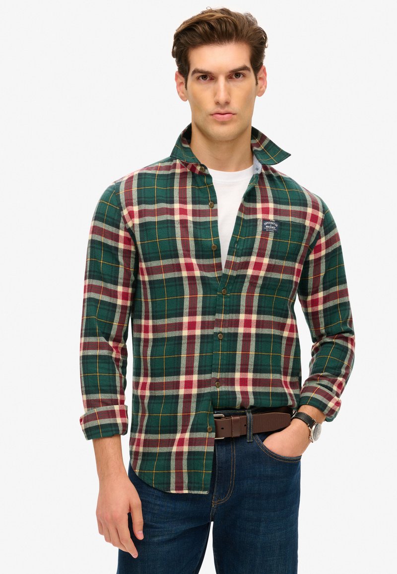 Superdry & Co LONG SLEEVE LUMBER - Overhemd - oregon check green