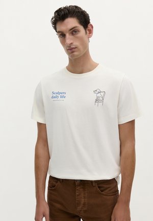 Scalpers T-shirt con stampa - cream