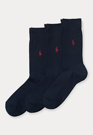 Polo Ralph Lauren, RIBBED CREW SOCK 3-PACK - Calze - marine