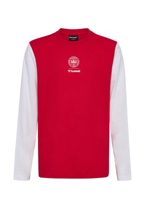 Hummel HUMMEL DBU 26 FAN RED-WHITE TEE LS KIDS UNISEX - Langarmshirt - tango red white