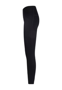 Black high-waist full-length leggings with visible side seam and a smooth, fitted silhouette.