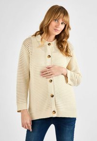 MATERNITY FIT - POINTELLE BUTTON - Adīta jaka - cream