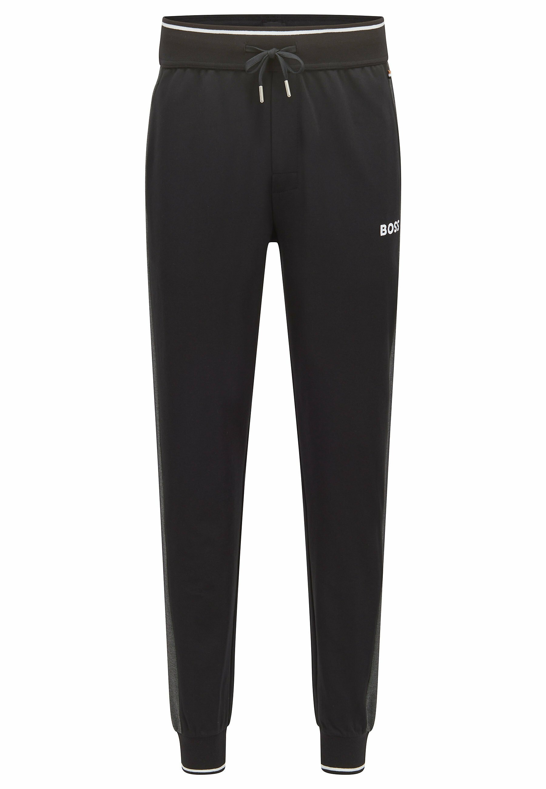 HUGO BOSS heren lounge broek (middeldik), velour pants, zwart - Gratis  verzending en retour