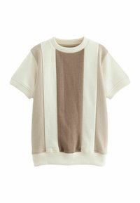 Next - VERTICAL TEXTURED COLOURBLOCK - REGULAR FIT - T-shirt con stampa - neutral Immagine in miniatura 1