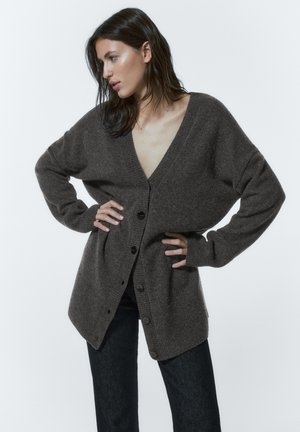 WITH BUTTONS - Cardigan - grey