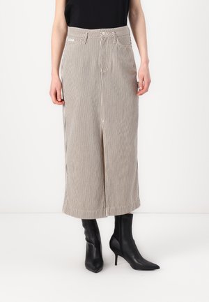 CURATED BY LENA - Denim skirt - off white/multi coloured