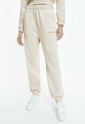 RELAXED MONOGRAM - Spodnie treningowe - eggshell