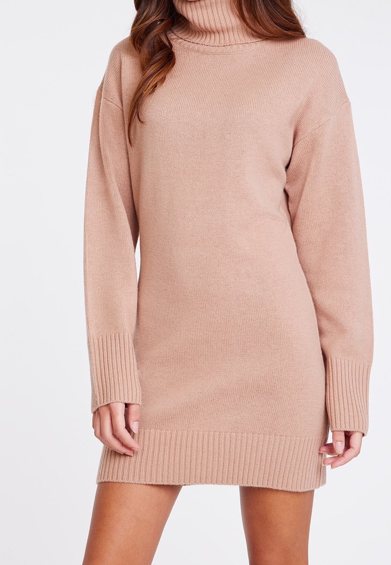 Kookai Pletené šaty - light brown