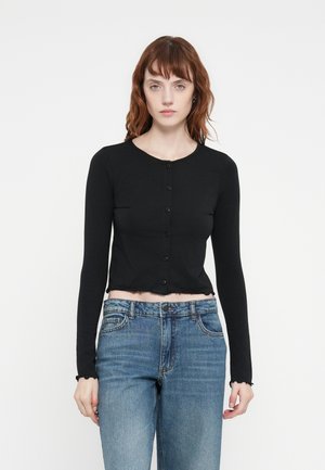NMMOLLY BUTTON - Top s dlhým rukávom - black