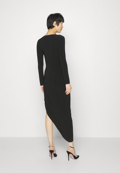 Norma Kamali LONG SLEEVE SWEETHEART SIDE DRAPE GOWN - Jerseykjole - black