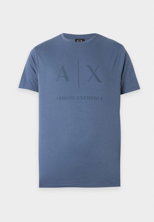 Armani Exchange, SLIM - T-shirt con stampa - vintage indigo