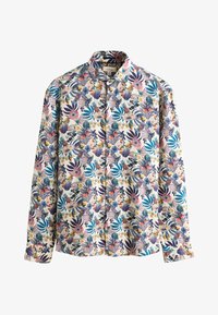 Sélectionné, navy blue multi colour texta hawaiian print