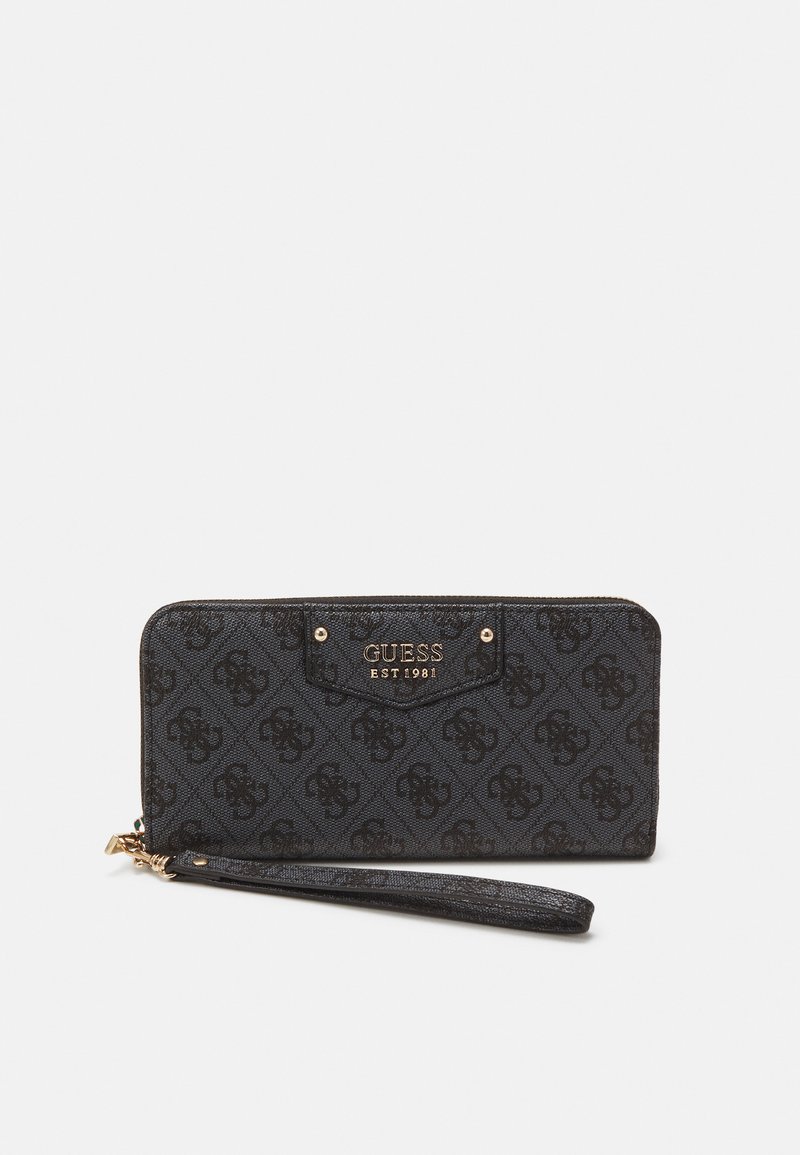 Guess BRENTON ZIP AROUND - Lommebok - coal logo
