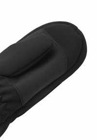 Černá termo rukavice s hladkou, texturovanou dlaní a polstrovanou horní stranou. Má elegantní design a elastický manžet pro pohodlné nošení.