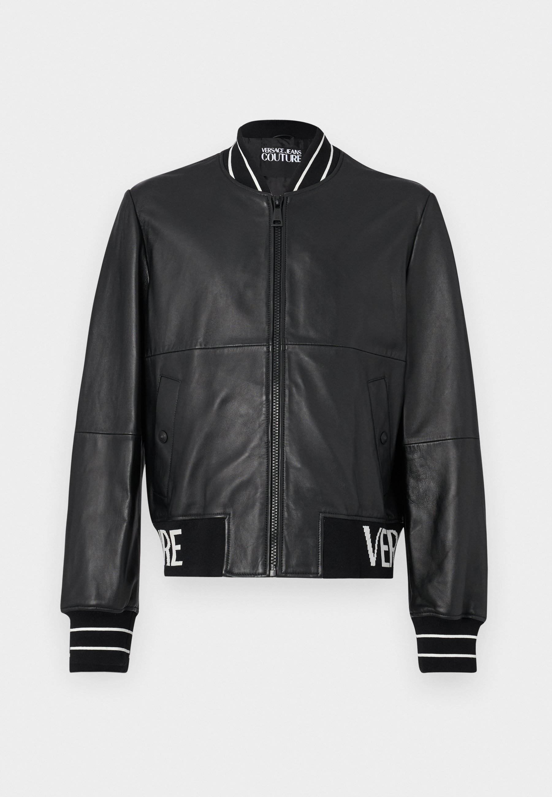 Versace Jeans Couture SHINE - Leather jacket - black - Zalando.co.uk
