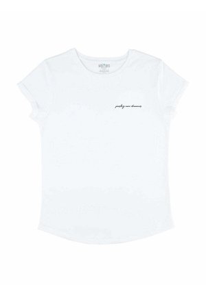 PARLEZ MOI D'AMOUR EMBROIDERY  ROLL UP  - T-shirt basique - white