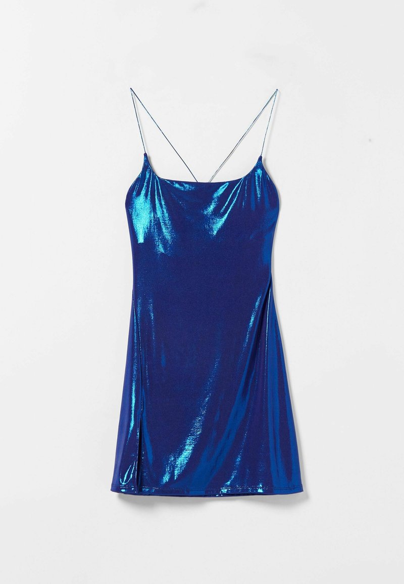 blue silk dress prom A-Line Beaded Sweetheart Royal Blue Satin Prom Dress Royal Blue / 2 main image 1