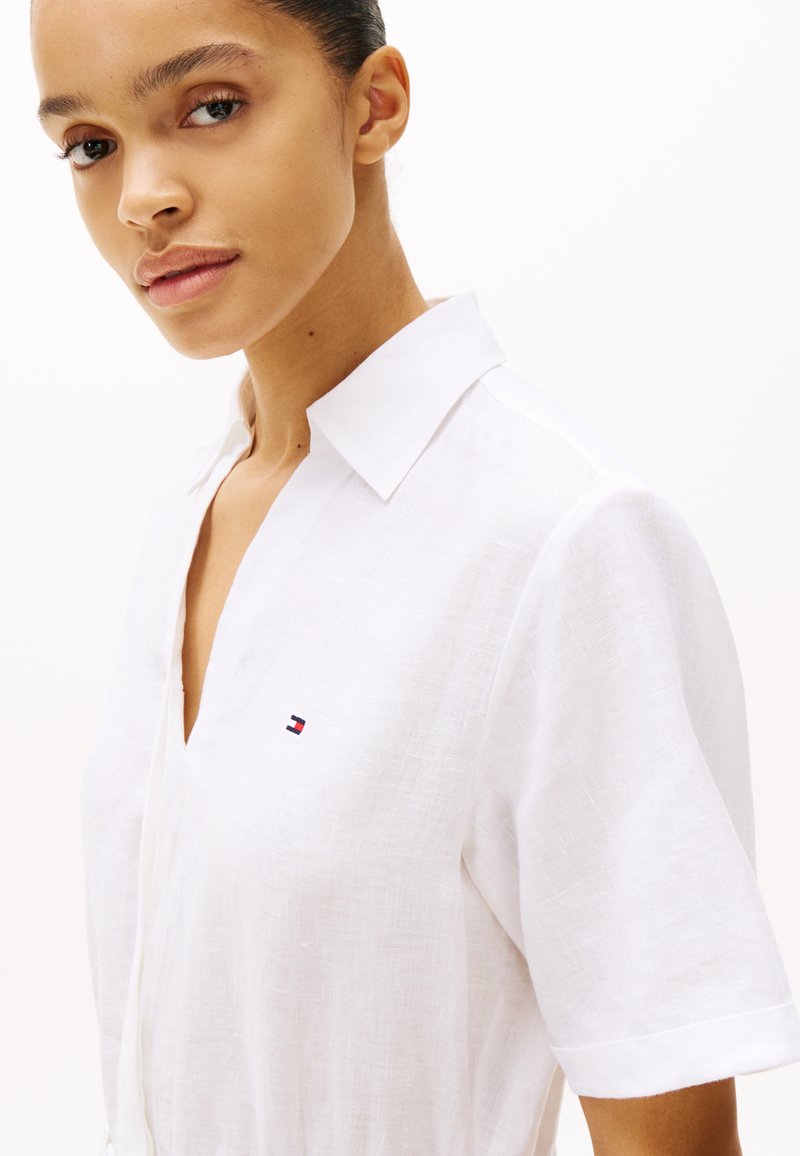 Tommy Hilfiger SHORT DRESS - Shirt dress - white/white - Zalando