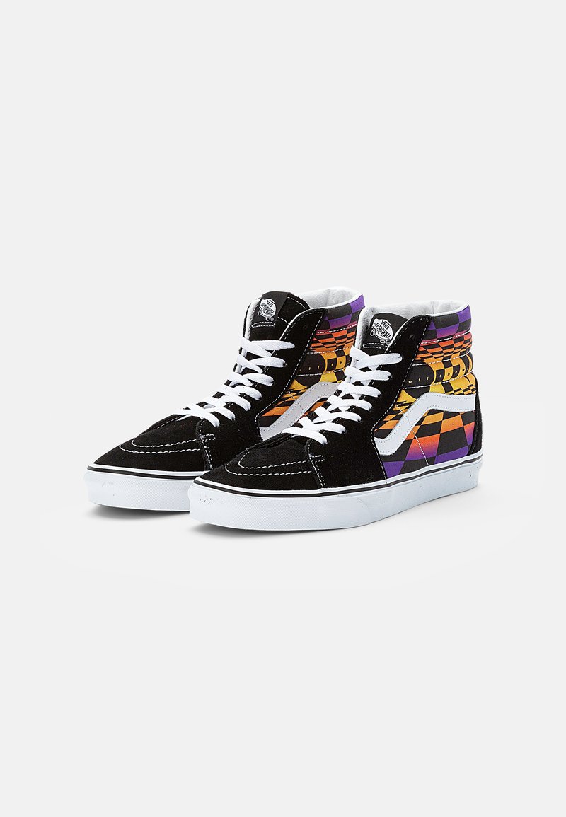 vans high tops black and blue