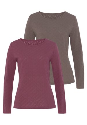 Vivance, 2PACK - Long sleeved top - beere taupe