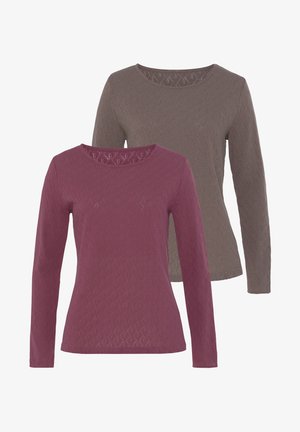 Vivance, 2PACK - Long sleeved top - beere taupe