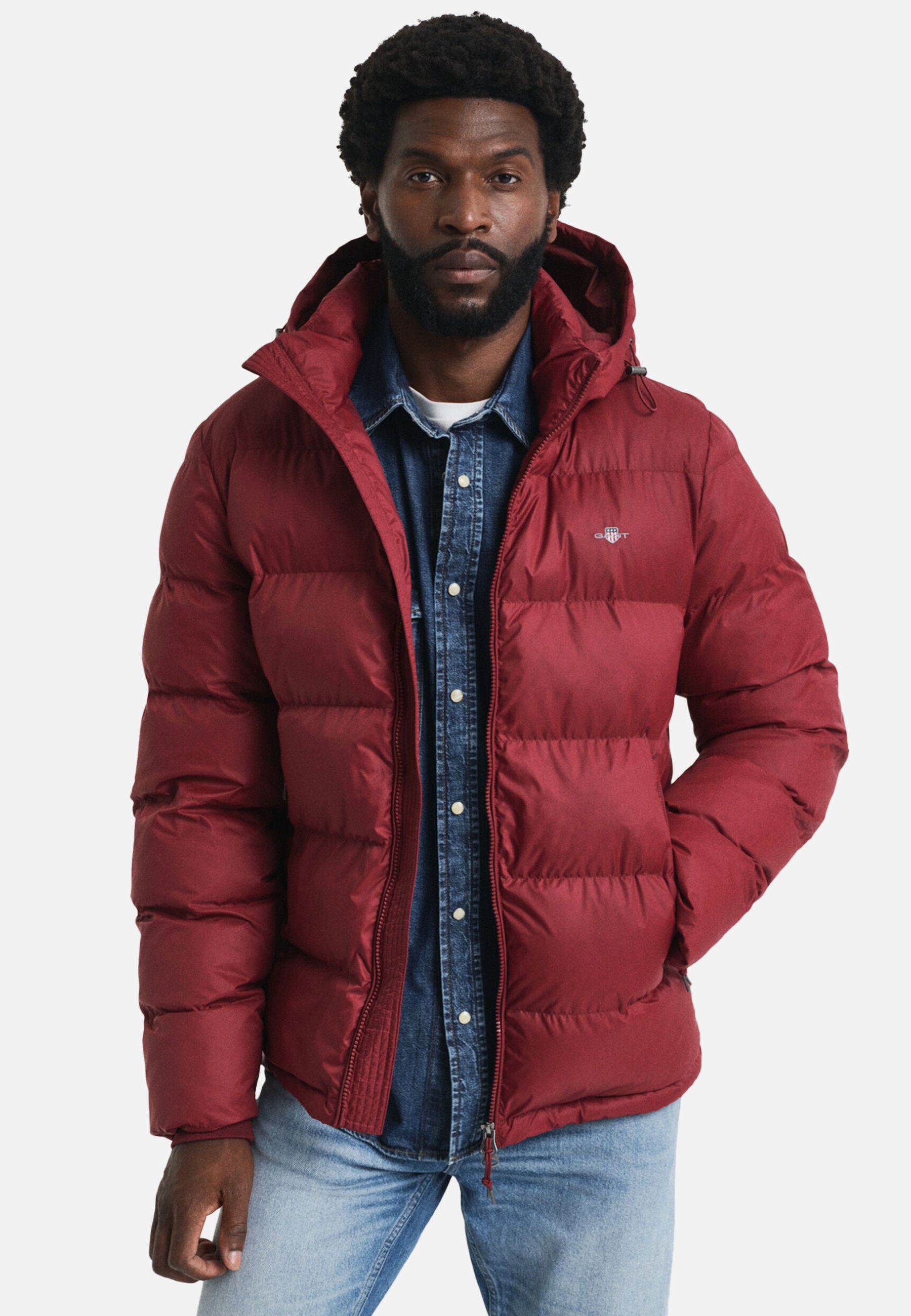 Parkas Weinrote Winterjacke Herren Jacke Herren Bordeaux Rote