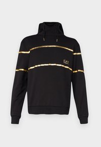 EA7 Emporio Armani TRAIN ATHLETIC HOODIE - Sweatshirt - black/gold