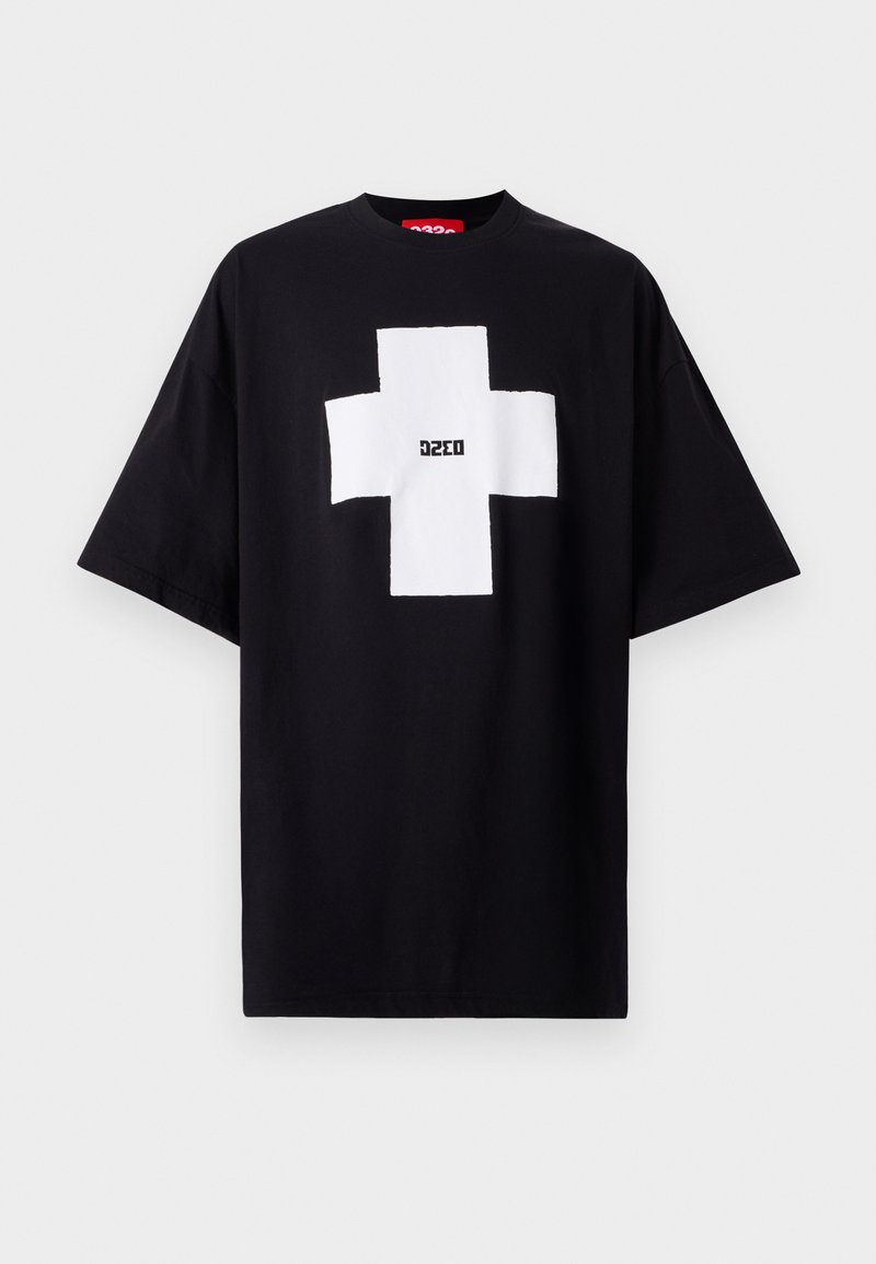 032c POINT OVERSIZED UNISEX - T-shirt imprimé - washed black