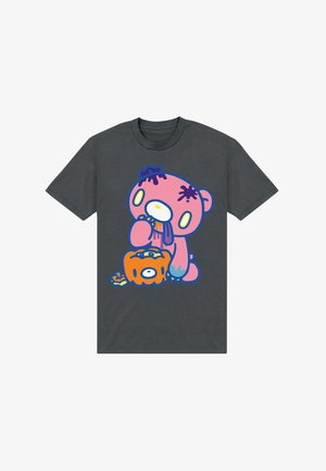 Henry Tiger, GLOOMY BEAR HALLOWEEN EATING PUMPKIN - T-Shirt print - charcoal grey