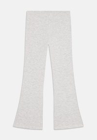 Világosszürke, harangszárú leggings, puha, rugalmas anyagból készült. Simaság jellemzi, és egységes melírozott mintázattal rendelkezik.