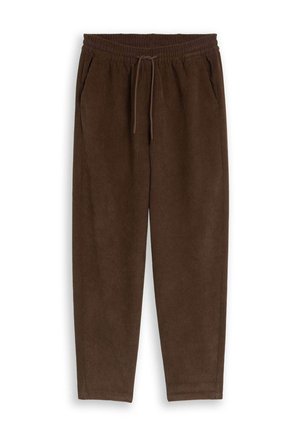 TOM TAILOR DENIM, TOM TAILOR DENIM HOSEN & CHINO BARREL CORDHOSE MIT KORDELZUG - Trainingsbroek - cool dark brown