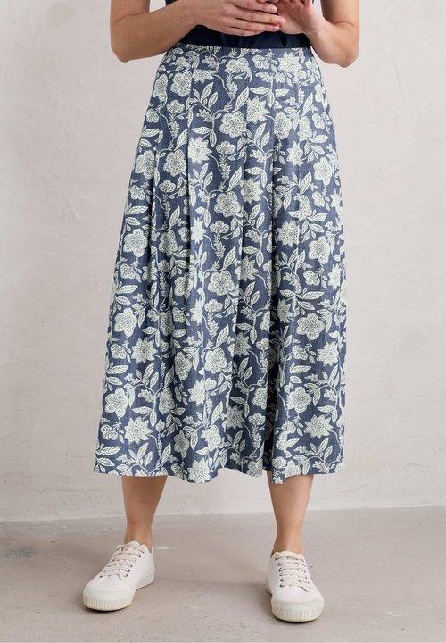 Seasalt Mallow Vine Indigo Jamboree Chambray Midi Skirt main image 1