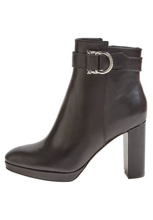 Enkellaarsjes met hoge hak - black